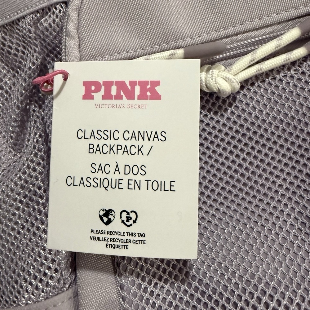 Victoria's Secret PINK Backpack Classic Canvas Lavender Violet - Picture 4 of 8